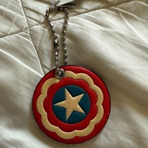Disney Marvel Coach Captain America Bag Charm NWT